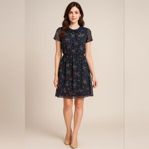 New Look Cutie Butterfly Collared Mini Dress